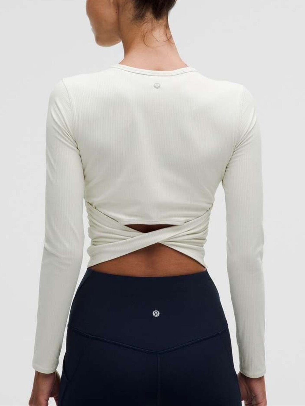 Lululemon All It Takes Back-Twist Ribbed Long-Sleeve Shirt Bone Size 2